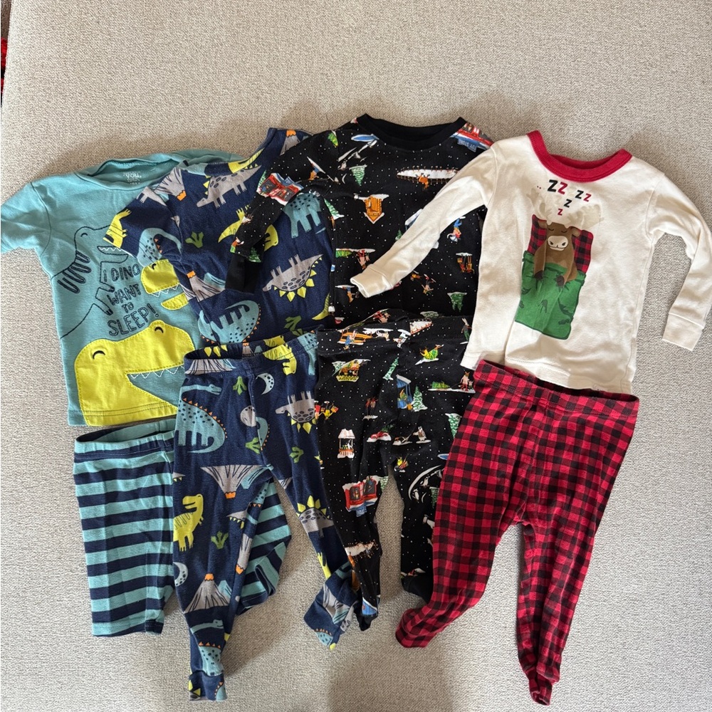 Baby Boy Dino and Holiday Pajamas